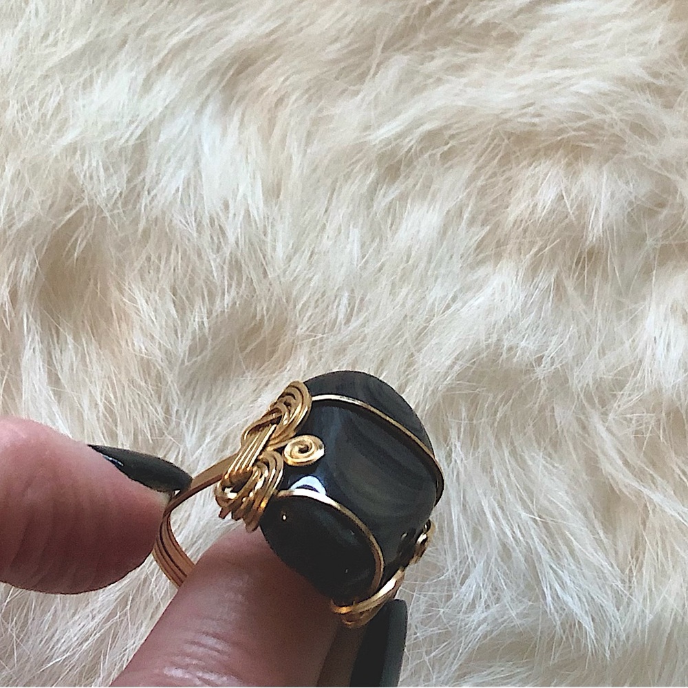 Black Jasper Ring 14kt - Picture 7 of 12